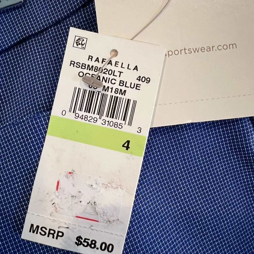 NWT Rafaella Blue Pull On Stretch Capri Pants, Size 4